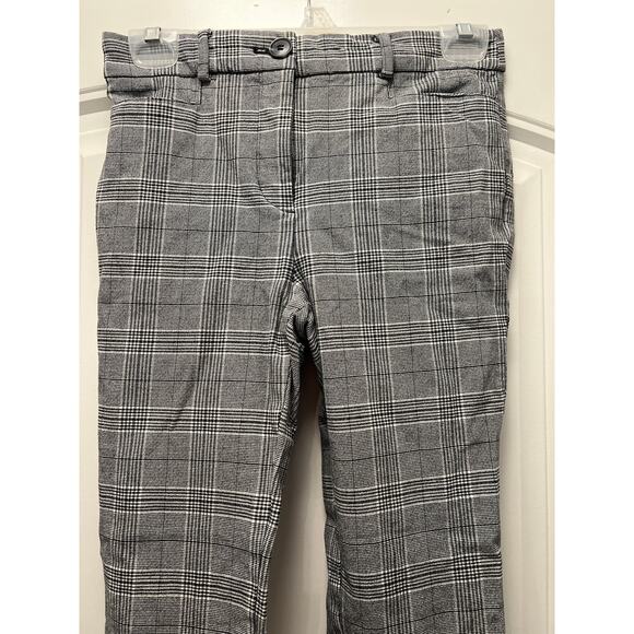 Loft Women’s High Waisted Work Sutton Plaid Skinny Ankle Pants Size 0 Gray Black - Picture 4 of 7